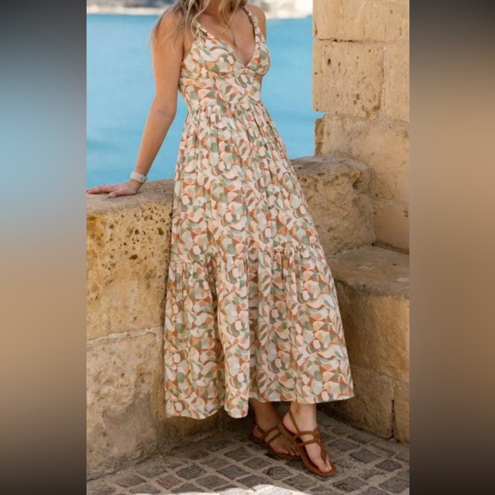 NWT Abercrombie & Fitch Women's Knotted Strap Maxi V-neck Dress - size S